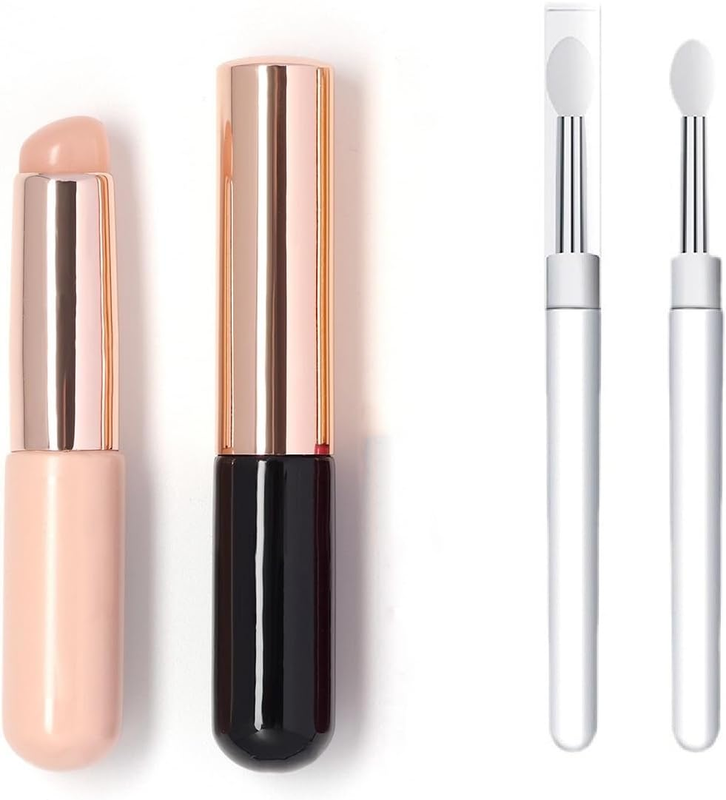 4PCS Nail Art Silicone Sticks Applying Tool， Magic Mirror Powder Aurora Glitter