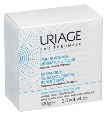 Uriage Ultra-Rich Dermatological Syndet Bar 100 g Cleanses, Nourishes, Protects