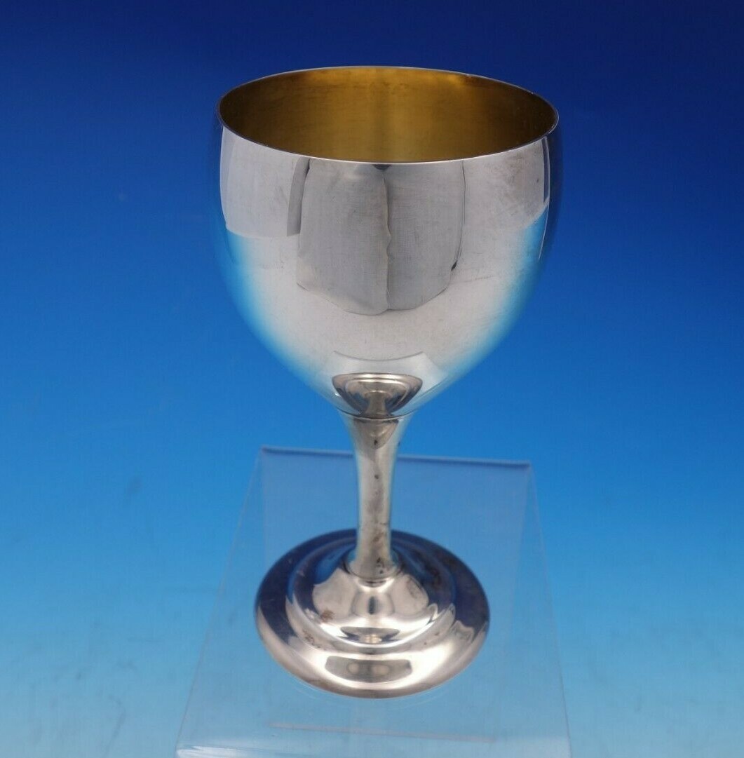 4645 Gorham Sterling Silver Water Goblet with Gold Washed Interior 