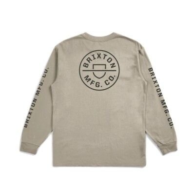 

Футболка Brixton с длинными рукавами Crest (оливковый Surplus/стиранный темно-синий/песочный), Olive surplus/washed navy/sand