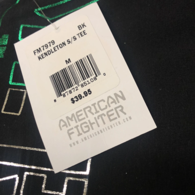 AMERICAN FIGHTER Men's T-Shirt KENDELTON Athletic Black Biker MMA S-4XL