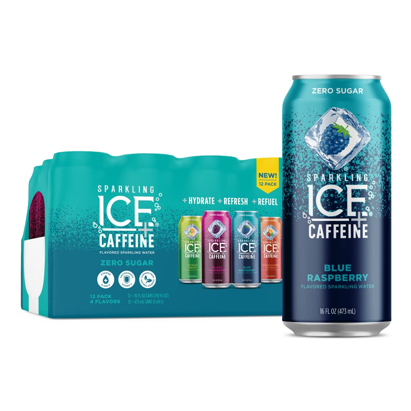 Sparkling Ice +Caffeine Variety Pack-Black Blu Raspberry/Str