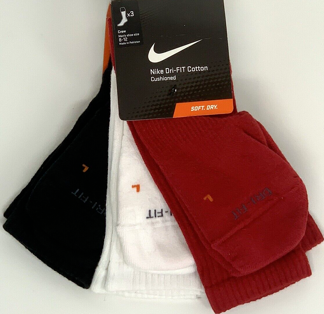 RARE Nike Dri-FIT CUSHIONED No-Show & Crew Socks L/R! UNISEX 3Y-6 6-8 8-12 12-15