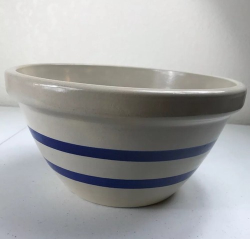 Vintage RRP Co Roseville OH RANSBOTTOM POTTERY Blue Banded 10