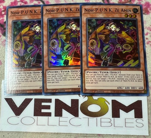 3x (M/NM) Noh-P.U.N.K. Ze-Amin GRCR-EN004 Super Rare 1st