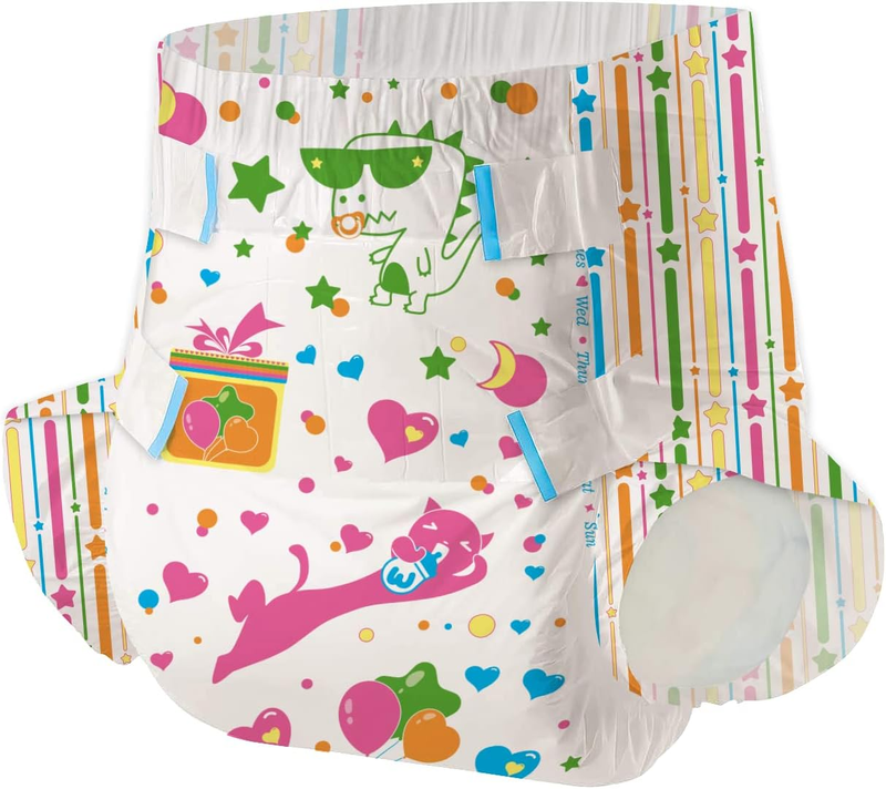 Printed Diapers,Large-Kitten and Dinosaur, 7 Pieces for Men and Women ...