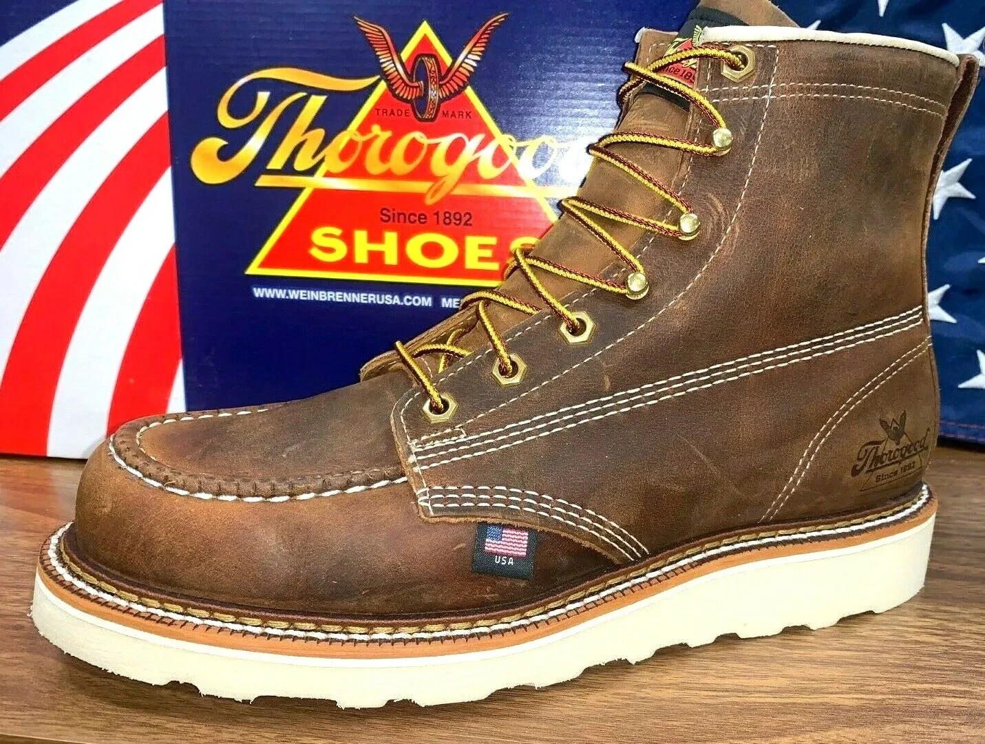 Pre-owned Thorogood Boots Soft Toe American Heritage Iron Worker 814-4203 All Sizes In Brown