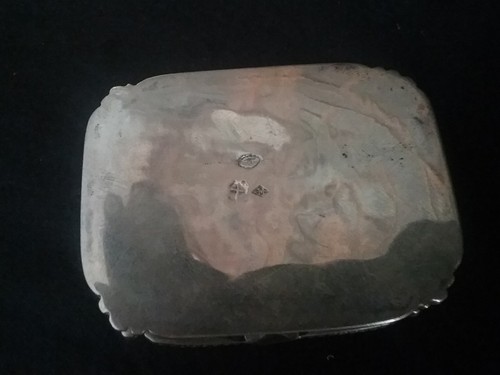 Antique Bird Chrysanthemums Chinese Export Silver & Jade Box