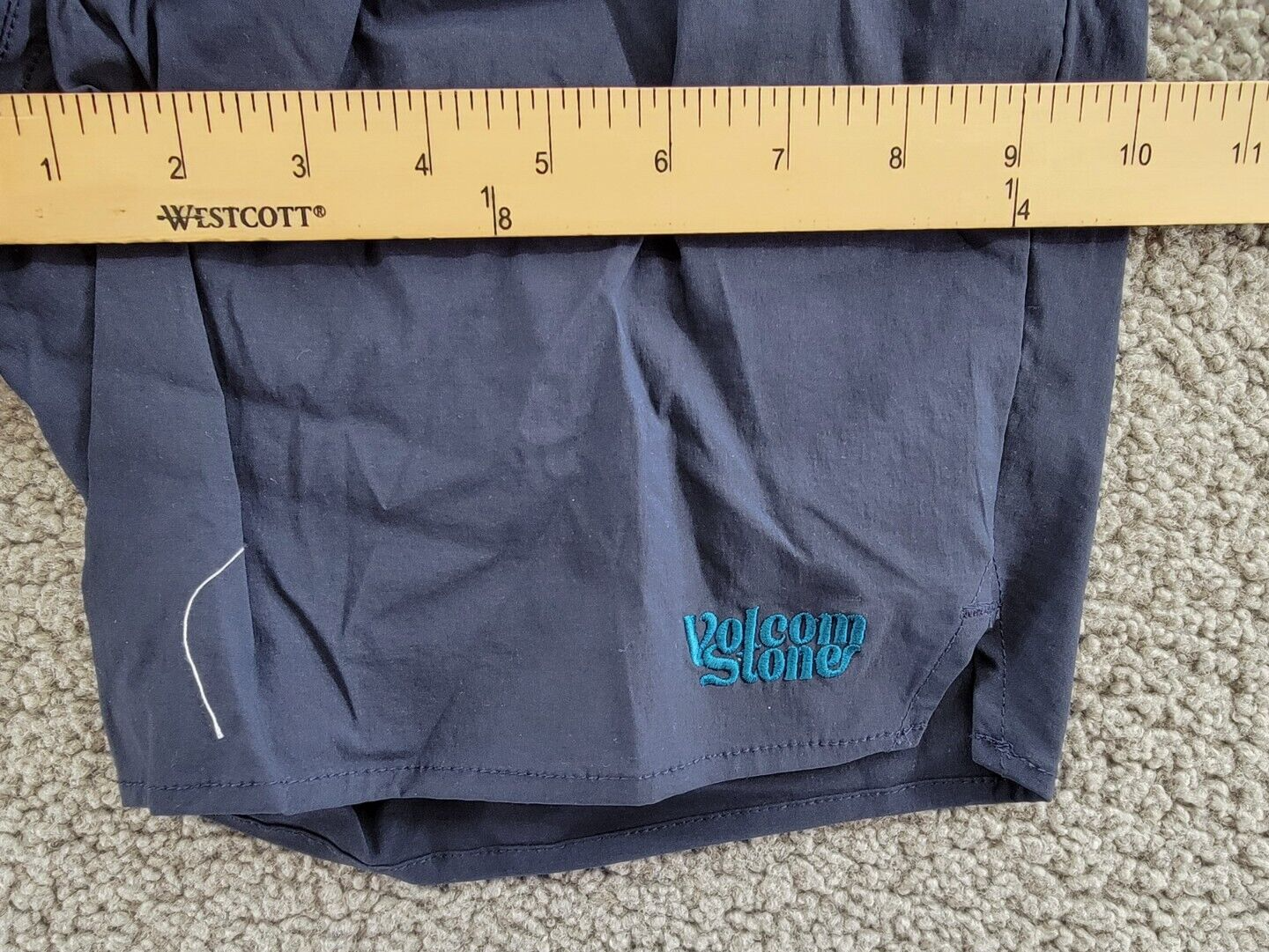 Volcom New Aged Stone Elastic Waist Shorts Boys 8-20 Navy Pockets Drawcord Logo~ - Picture 5 of 16