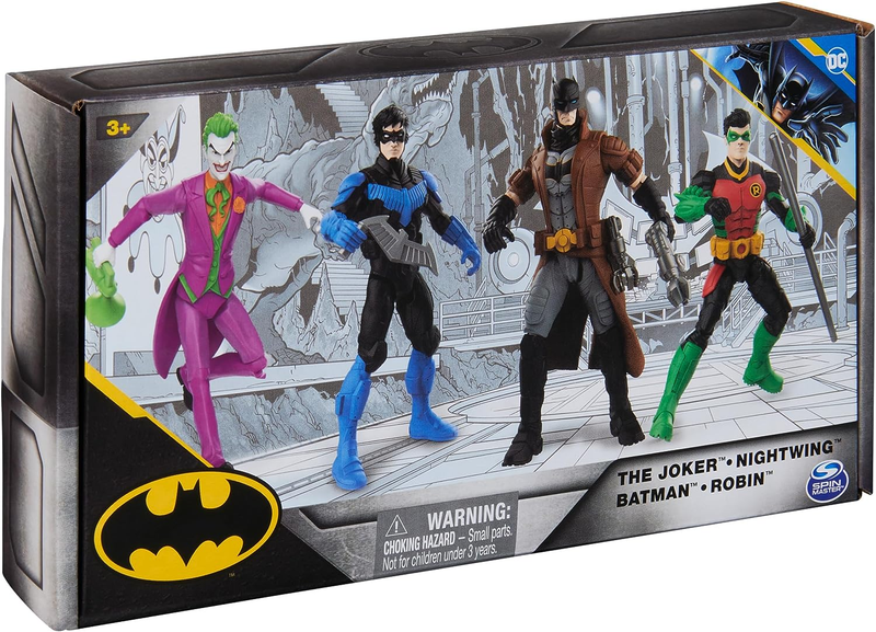 DC Comics Team Up 4-Pack Batman, The Joker, Robin & Nightwing 4" Action Figures