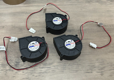 Cooltron FBD7530B12W9-81-2R  12V 4.56W Centrifugal Duel Bearing Fans  LOT OF 3 