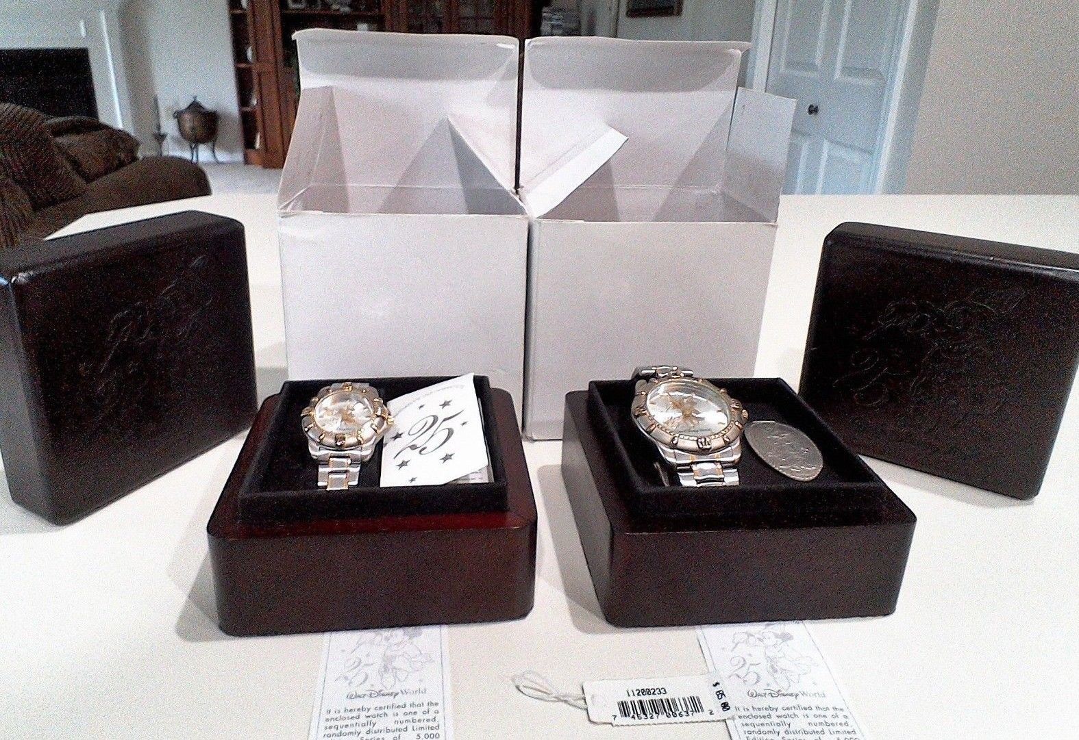 His/Hers Walt Disney World 25th Anniversary Watch Limited Ed 4382 & 4386/5000