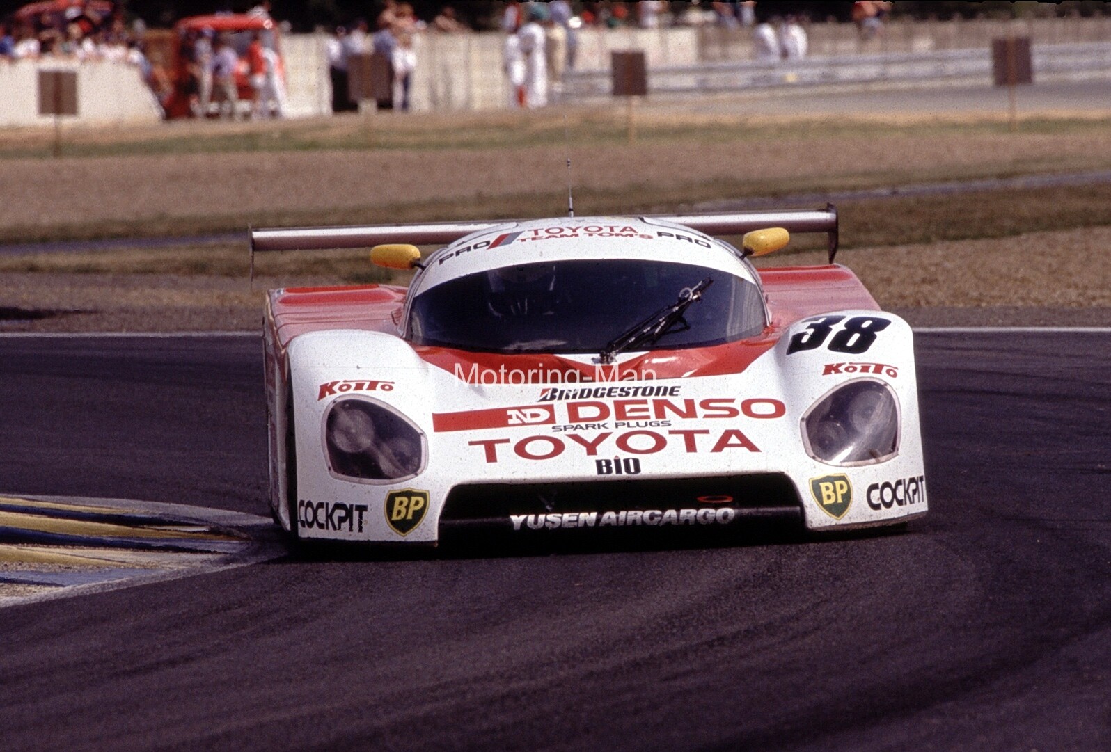 TOMS TOYOTA 88C DENSO #38 1989 LE MANS 24 LARGE PHOTOGRAPH TOMS TOYOTA 88C DENSO #38 1989 LE MANS 24 LARGE PHOTOGRAPH