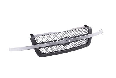 Grille w/Chrome Molding Center Bar For 03-07 Silverado 1500 2500 3500 Avalanche