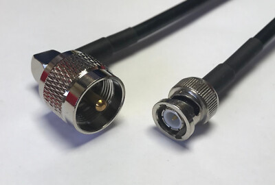 PL-259 UHF Male Angle to BNC Male RG223 Low Loss Coax Cable Pick Length Lot USA