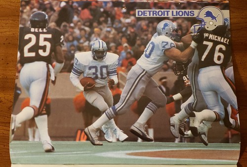 Vintage Detroit Lions Calendar 1986 NFL All-Pros Billy Sims, Doug English & more