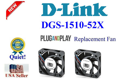 Set of 2x Quiet Version Replacement fans for D-Link DGS-1510-52X