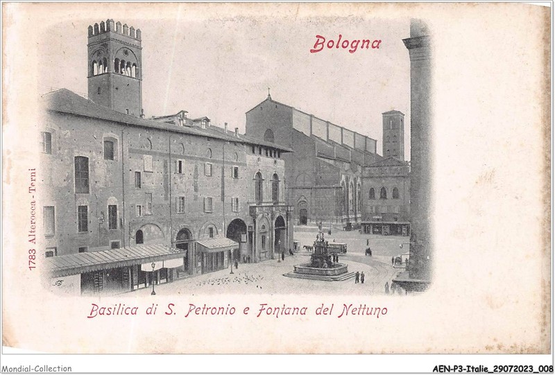 Aenp3-Italie-0165 - Bologna - Basilica D S Petronio E Fontana Del Nettuno