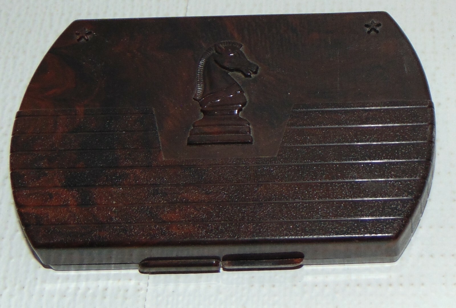 Vintage 1945 Art Deco E S Lowe Mini Travel Chess Set Made in USA