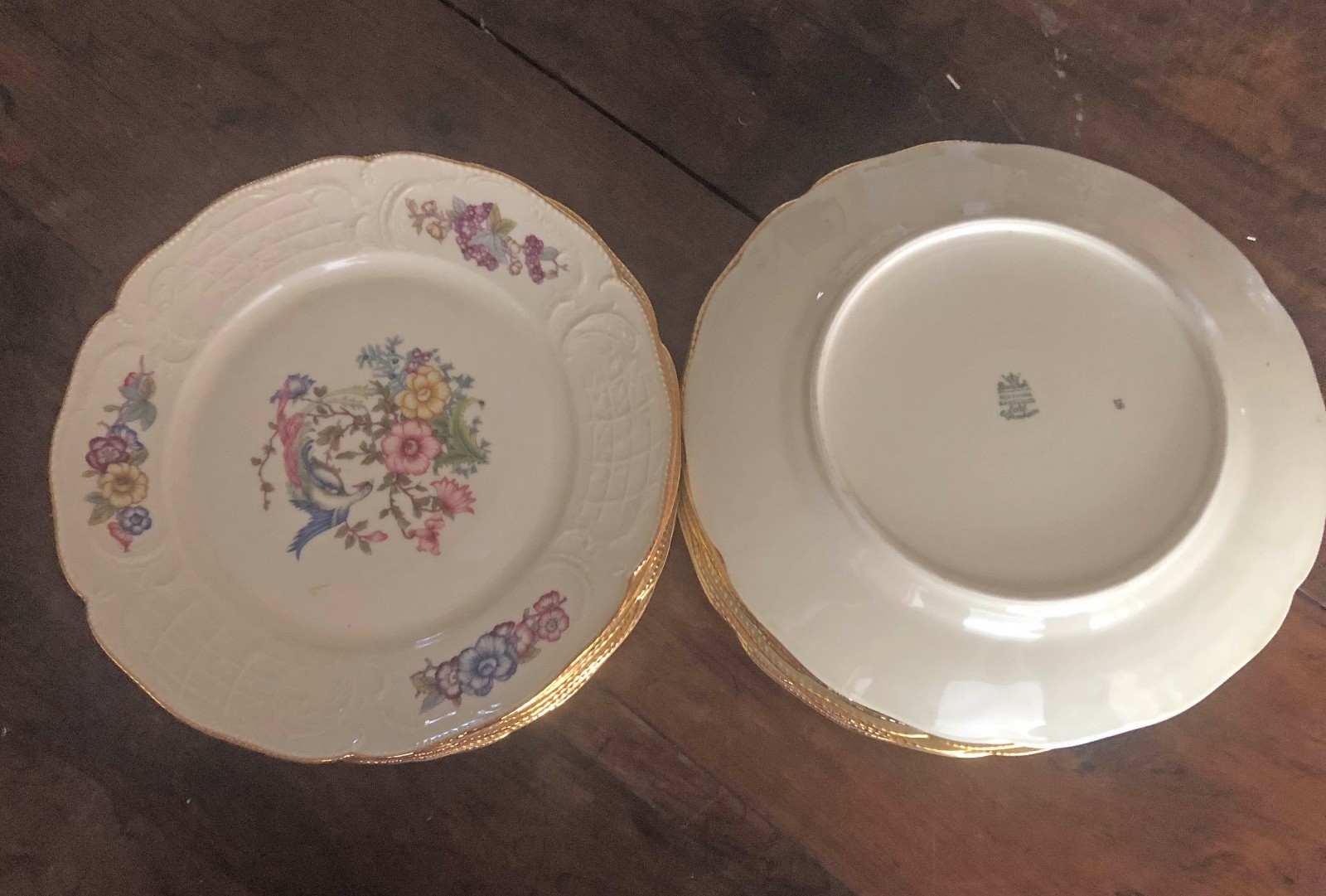 Antique Rosenthal: Dessert plate, Phoenix Sanssouci (8 3/4 inches, gold band)