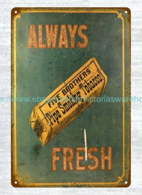 man cave brewery pub wall art Five Brothers Pipe Tobacco metal tin sign