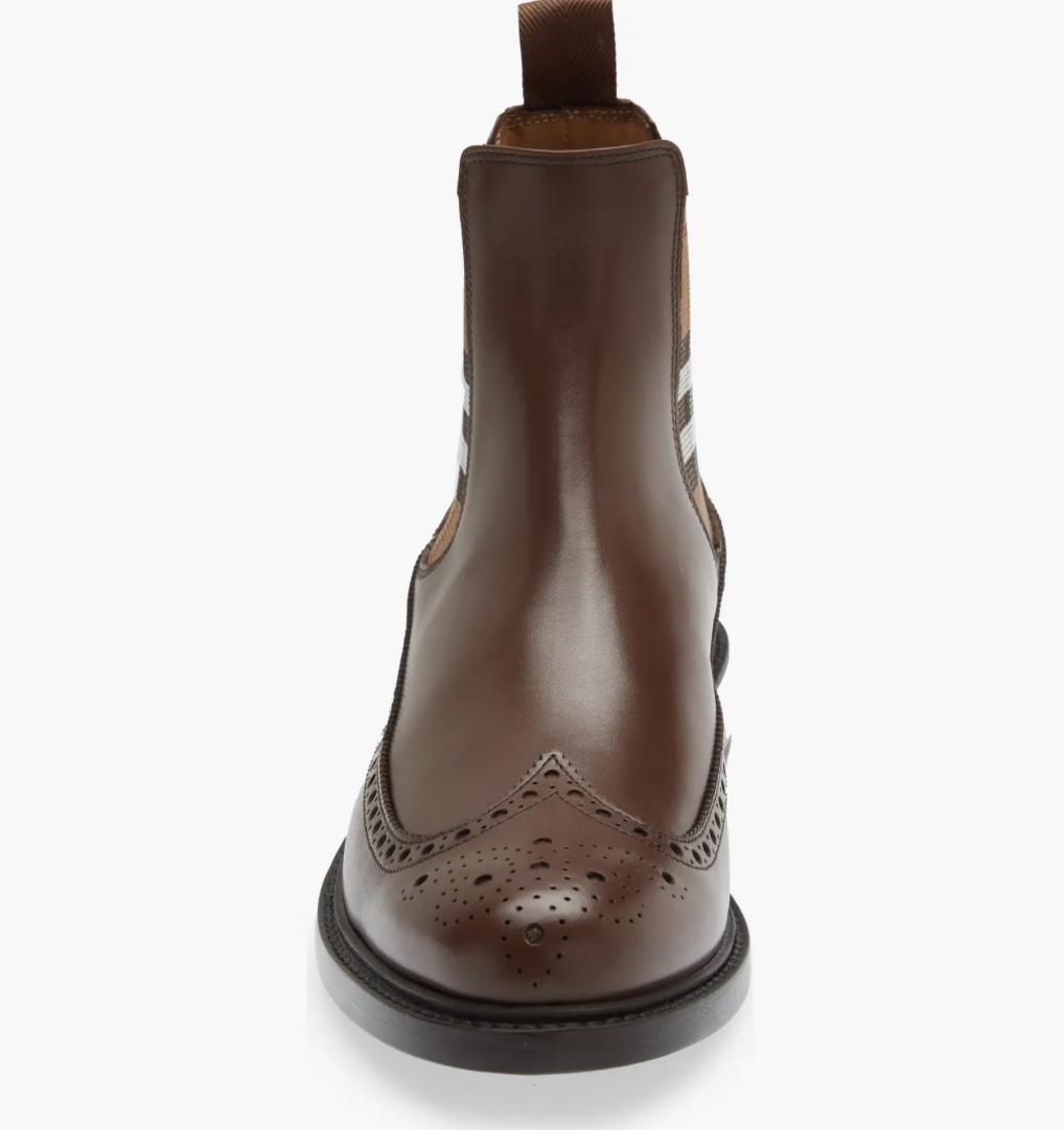 Pre-owned Burberry Men's Tanner Chelsea Boot, Deep Bark Brown - Retail $1,050