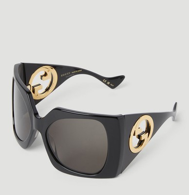 Pre-owned Gucci Gg1255s-001-64 Black Sunglasses In Gray