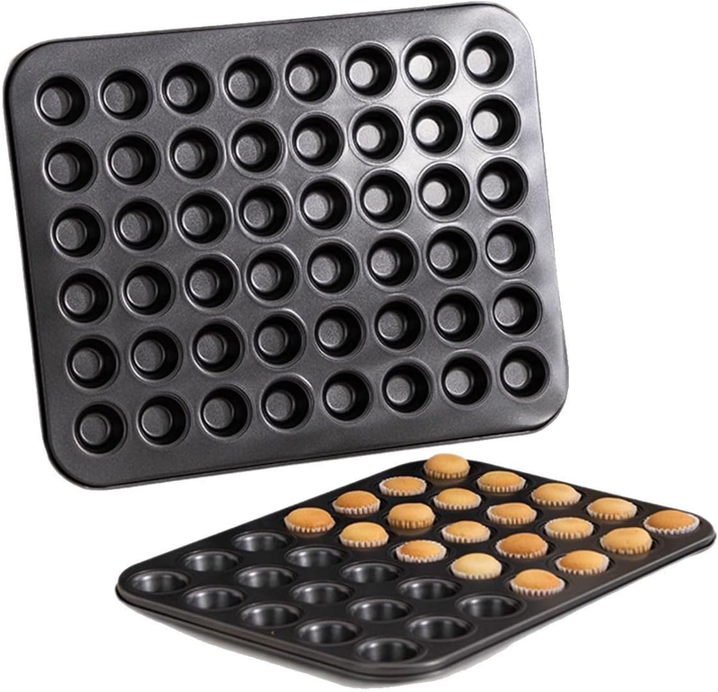 1-Piece 48 Cup Steel Muffin Pan – Non-Stick Mini Cupcake Pan, Bakeware Mini Muff