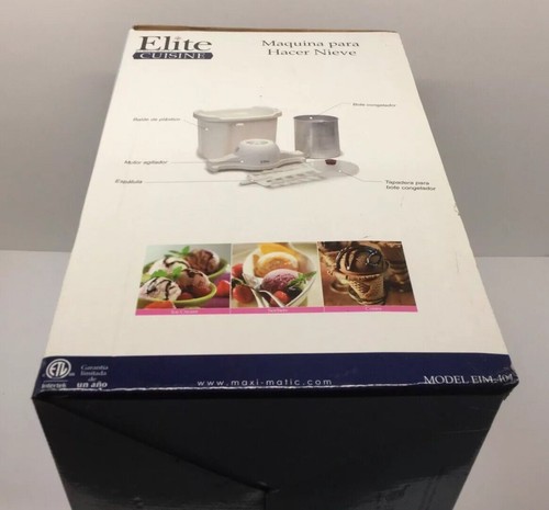 Elite Cuisine Electric 4 Quart ICE CREAM MAKER  Model EIM 404  ~ NEW in Box ~