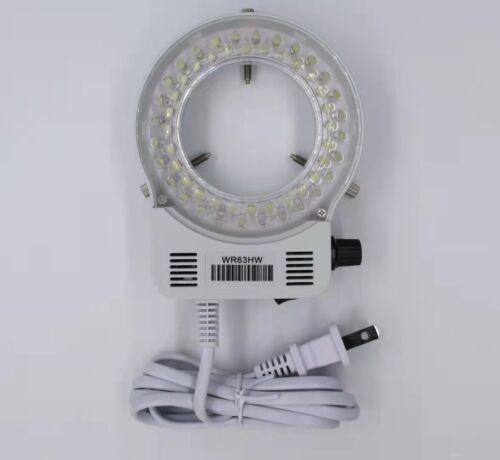 NEW LED Adjustable Microscope Ring Light illuminator Lamp 100-240V AC,64mm hole