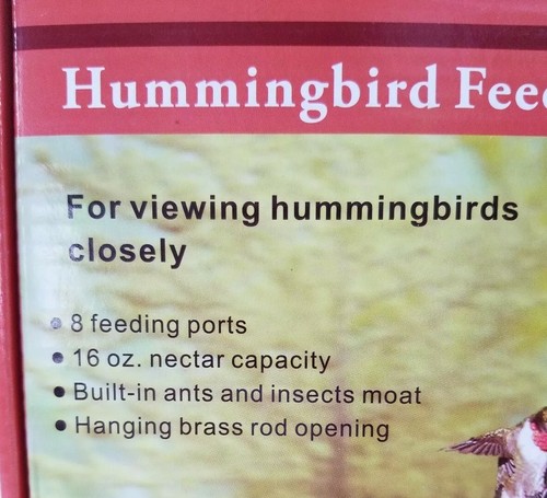 Hummingbird feeder Maggift 8 feeding ports 16oz nectar Capacity, hanging New