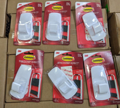 3M Command Jumbo Adhesive Hook # 17004 es Reusable Pack of 6 - OPENED PACKAGING