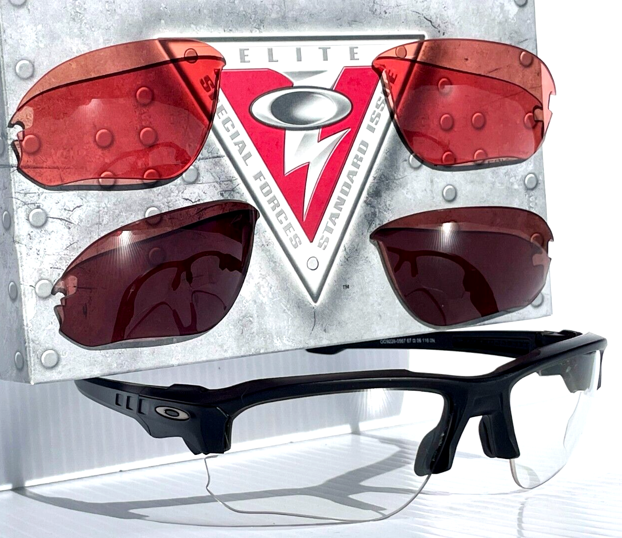 Pre-owned Oakley Si Speed Jacket Matte Black Frame Clear Tr22/tr45 Lens Sunglass 9228-05
