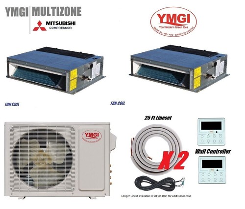 30000 BTU 22 SEER 2 Zone Ductless Mini Split Air Conditioner