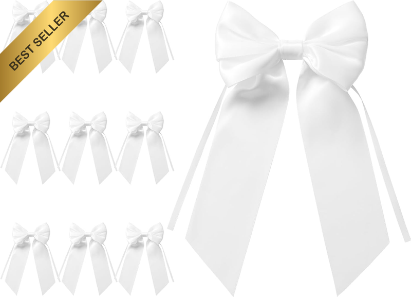 10 Pcs Bows Gift Large Decoration Bow Decor Big White
