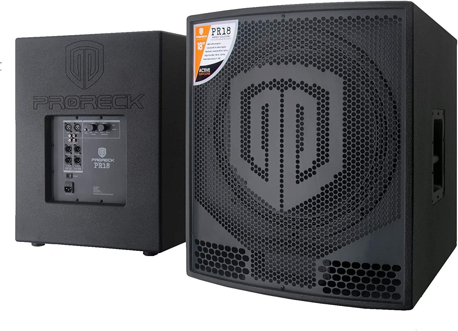 proreck 18 inch 2000W P.M.P.O Active Powered PA DJ Subwoofer Cabinet