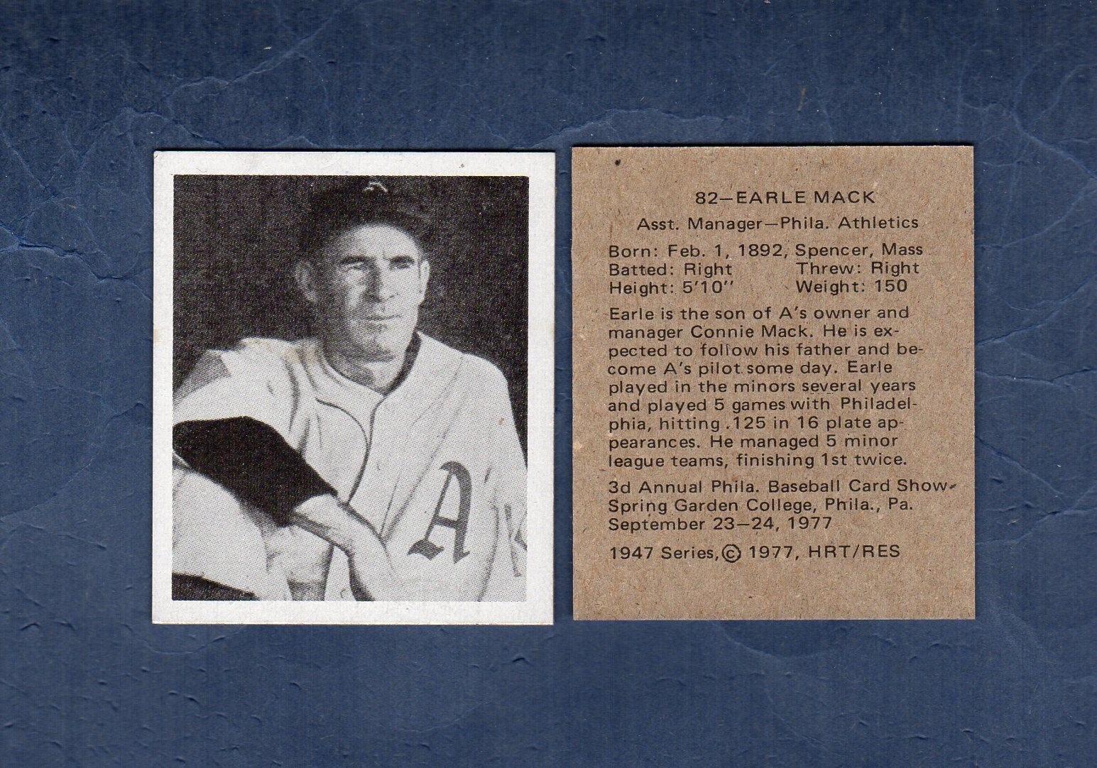 82 EARLE MACK, Athletics/A's ~ 1947 Bowman HRT/RES | pre