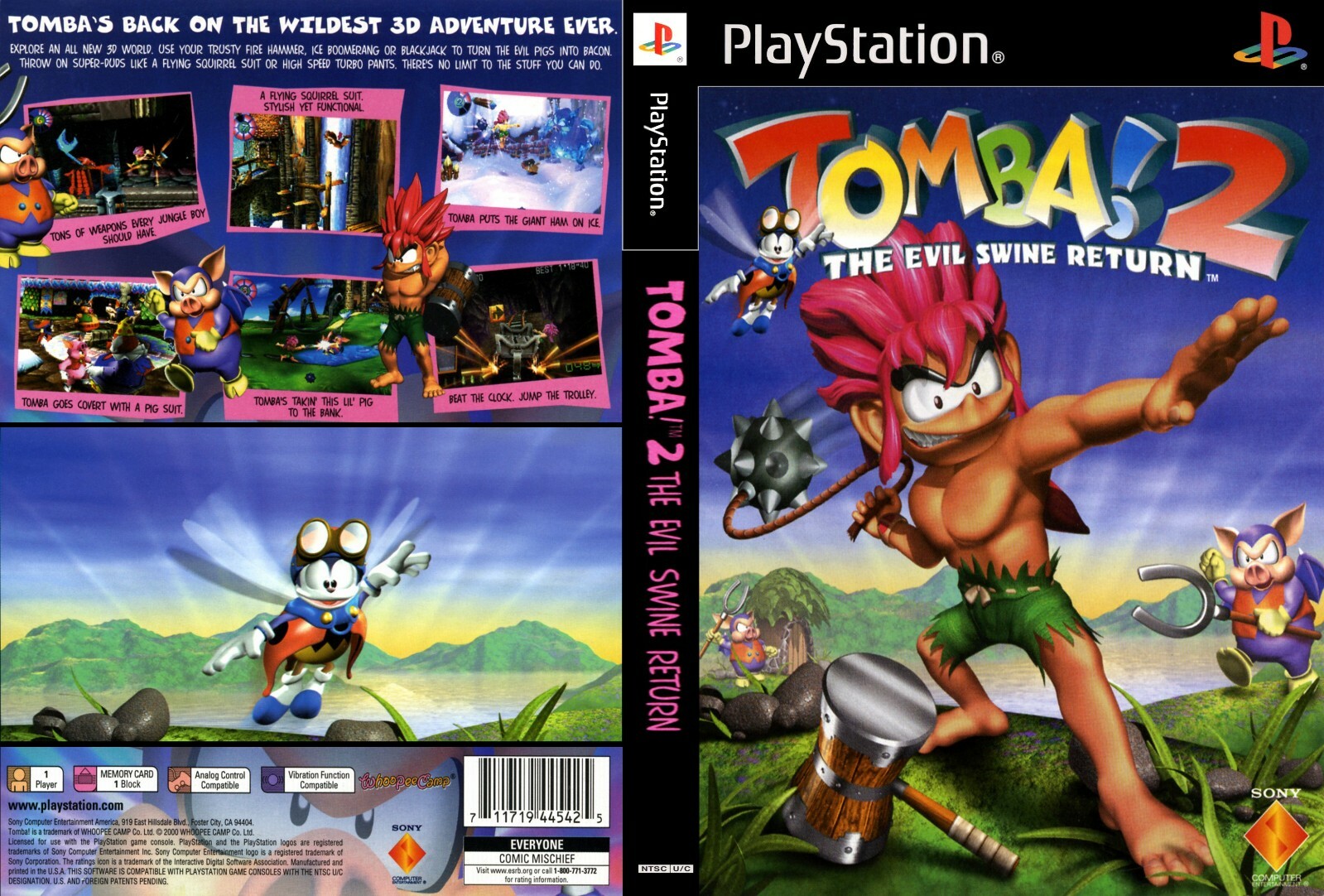 Tomba Tombai 2 PS1 Front PAL Box Art Case Insert Cover only