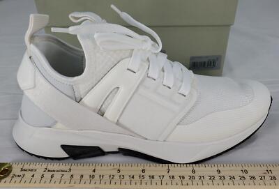 Pre-owned Tom Ford Men's Jago Designer Trainer Sneakers Mesh Shoe White J1100t Us 8.5 Nwb