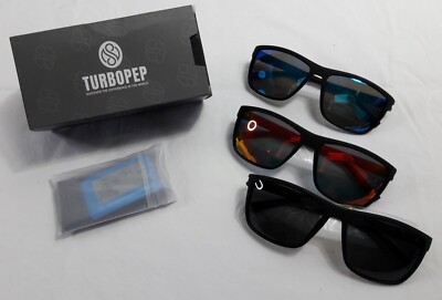 New, Set of 3 TURBOPEP Square Polarized Unisex Sunglasses