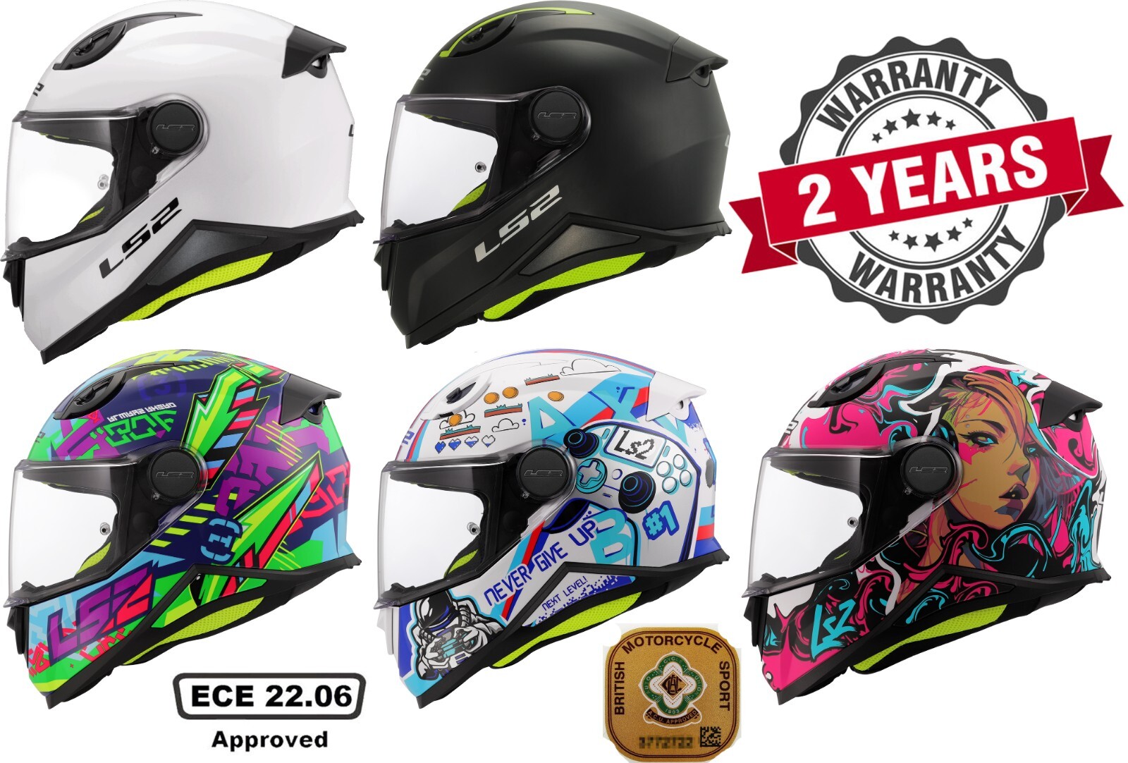 LS2 FF812 MINI KIDS CHILDRENS MOTORBIKE HELMET NEXT LEVEL
