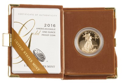 $50 1oz Proof Gold American Eagle Box & Cert (Random Date)