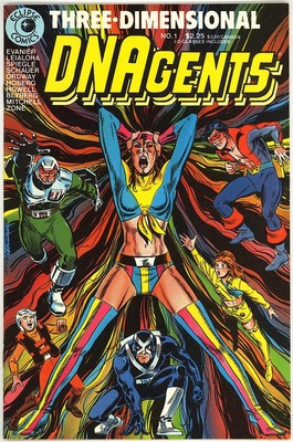 THREE-DIMENSIONAL DNAGENTS 1 HIGH GRADE ECLIPSE COMICS COPPER AGE 1986 BIN