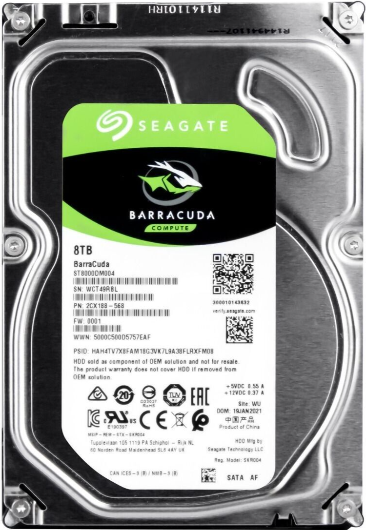 Hard Drive Seagate BarraCuda ST8000DM004 8TB SATA III 5.4K