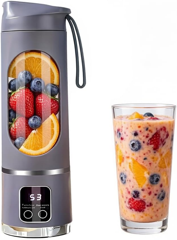 Portable Blender, 450Ml USB-C Rechargeable Mini Blender with 12 Blades, Powerful