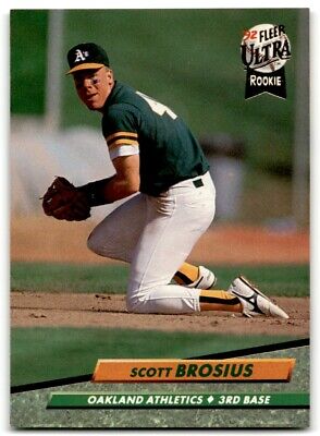 1992 Fleer Ultra Rookie Card Scott Brosius Rookie Oakland Athletics #420. rookie card picture