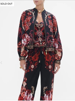 Camilla Sz S SISTERHOOD OF THE ROSE Heavily Embellished Bomber Jacket NWT $1699