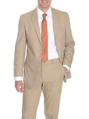 

Мужской однотонный хлопковый летний костюм из 2 предметов Kroon Modern Fit из 2 предметов цвета хаки, Tan