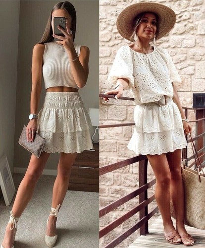 スカート andmary Sonia lace up mini skirt ivory M Sonia lace up mini skirt