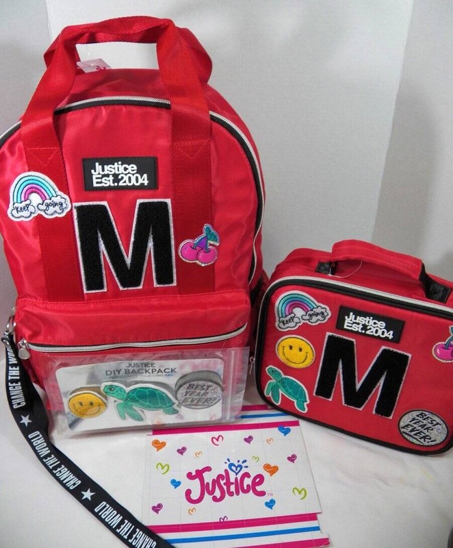 ~Justice~ Girls PREPPY Turtle DIY Backpack & Lunchbox Initial M